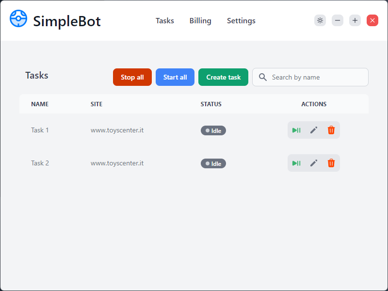 SimpleBot Tasks